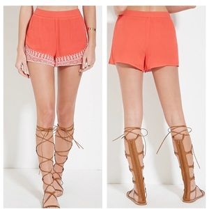 Embroidered lined shorts